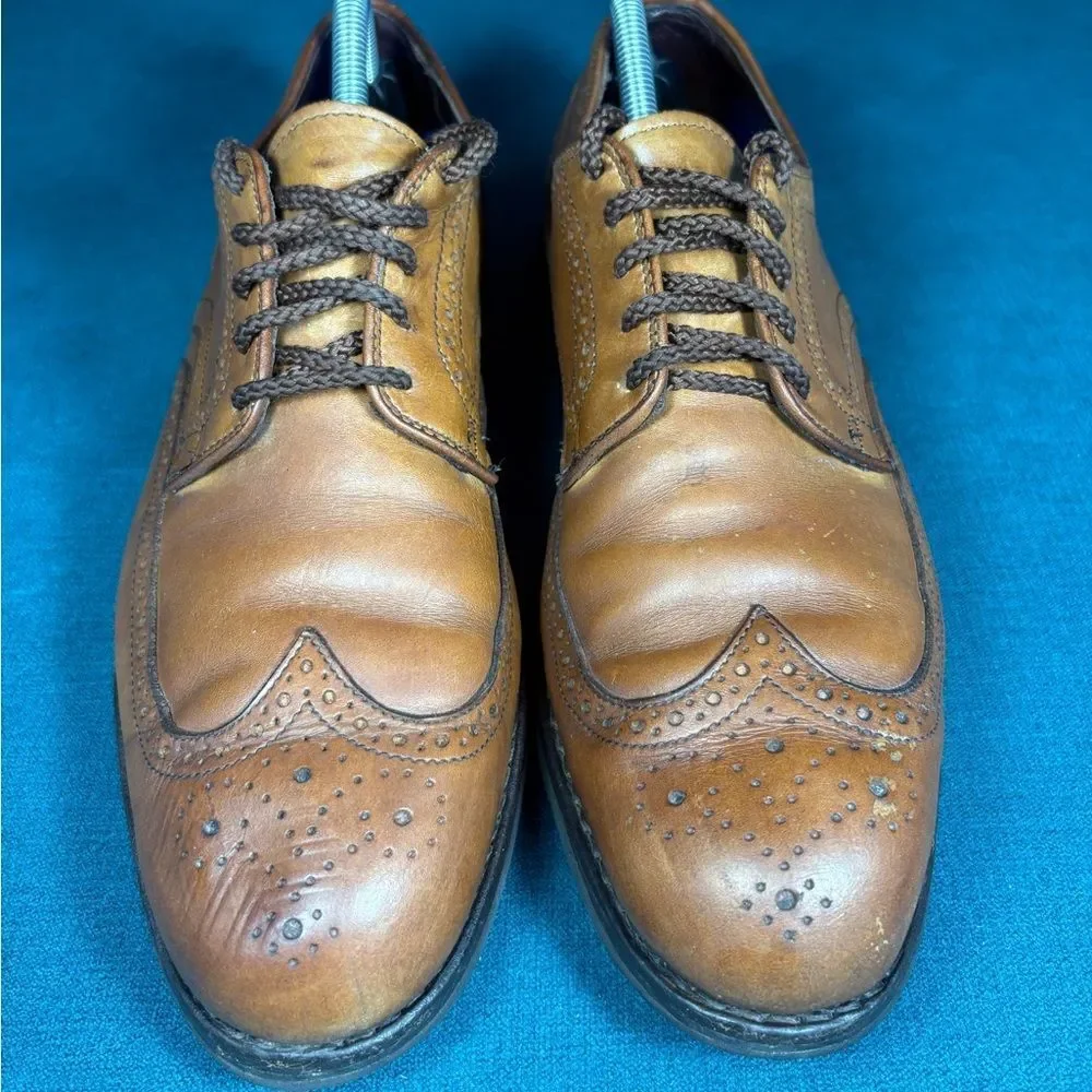 Allen Edmonds Strand Wingtip Oxford Brown Leather Dress Shoes Men’s 10.5 B USA